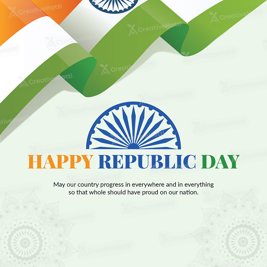 Happy republic day on banner template design