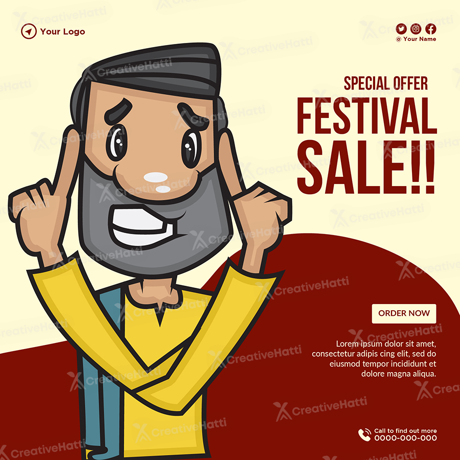 Special offer on festival sale template design banner