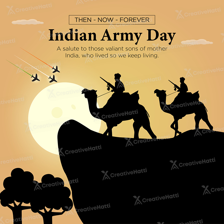 Banner template for indian army day