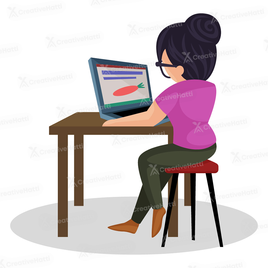 Chair to sales work on laptop