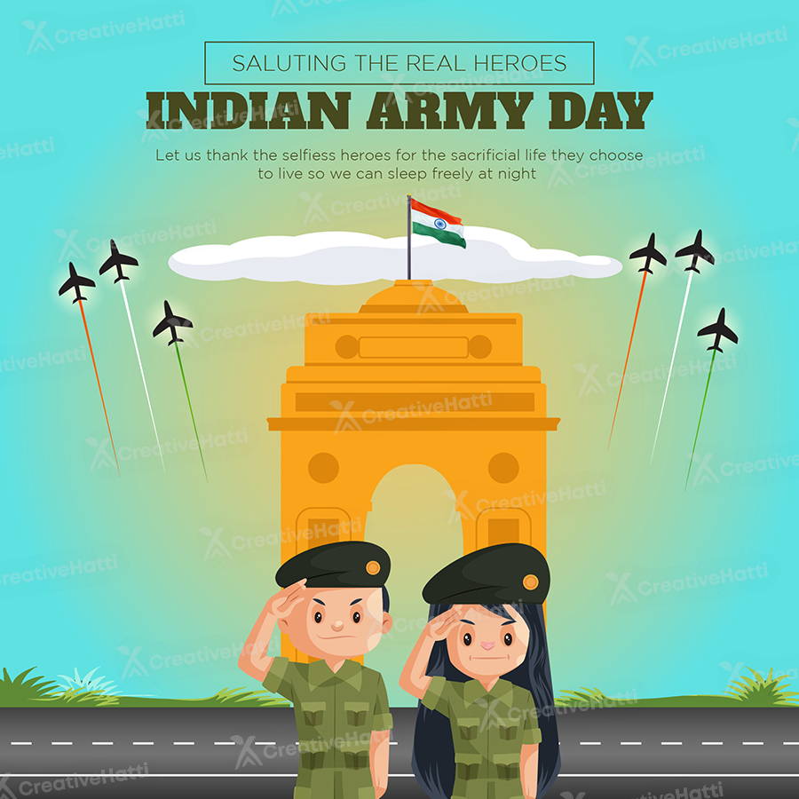 Template banner of indian army day