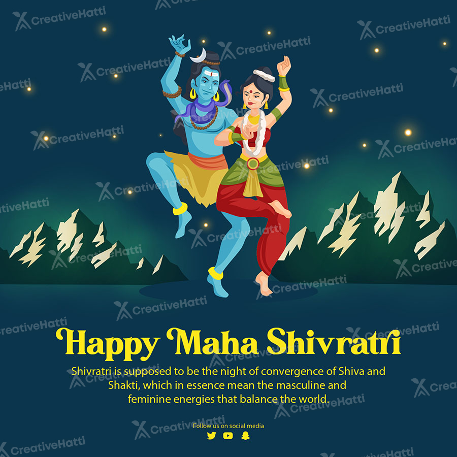 Creative banner for a happy maha shivratri template Creative banner for a happy maha shivratri template