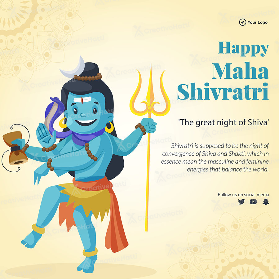 Happy maha shivratri wishes banner template Happy maha shivratri wishes banner template