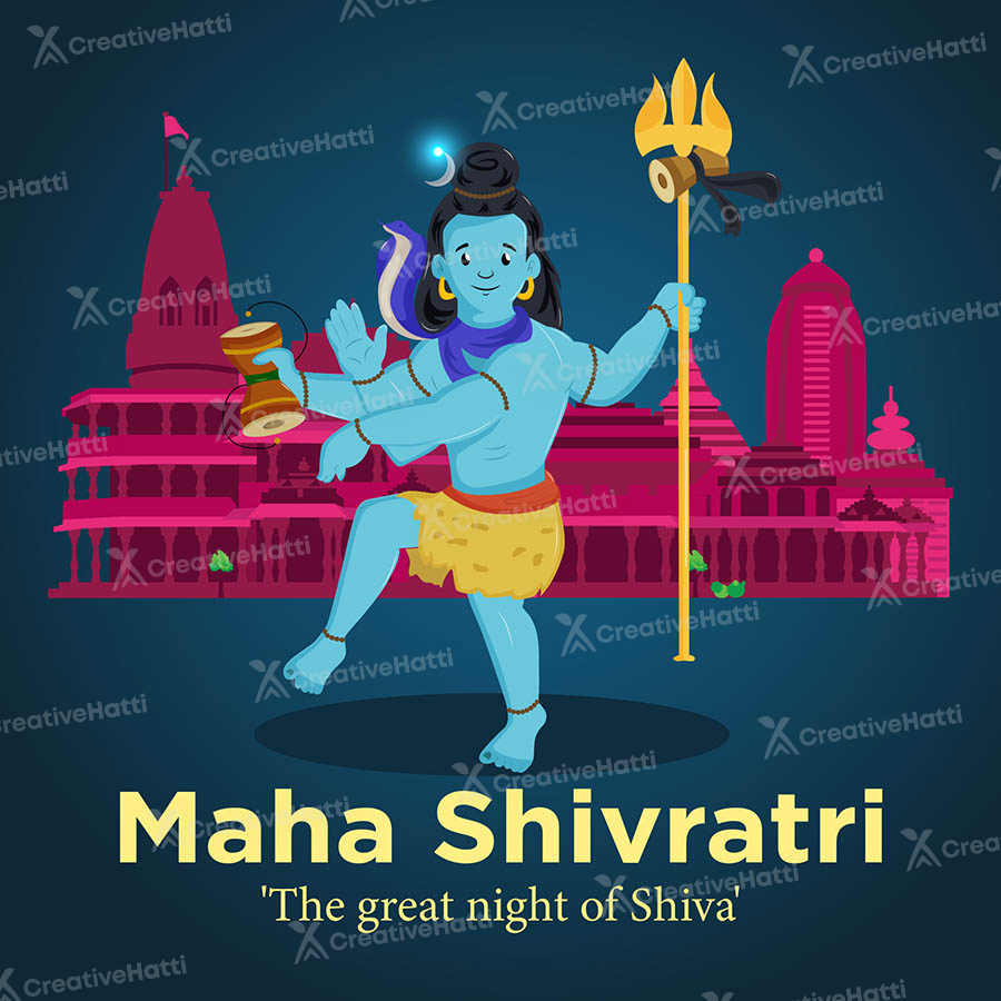 Maha shivratri the great night of shiva template banner