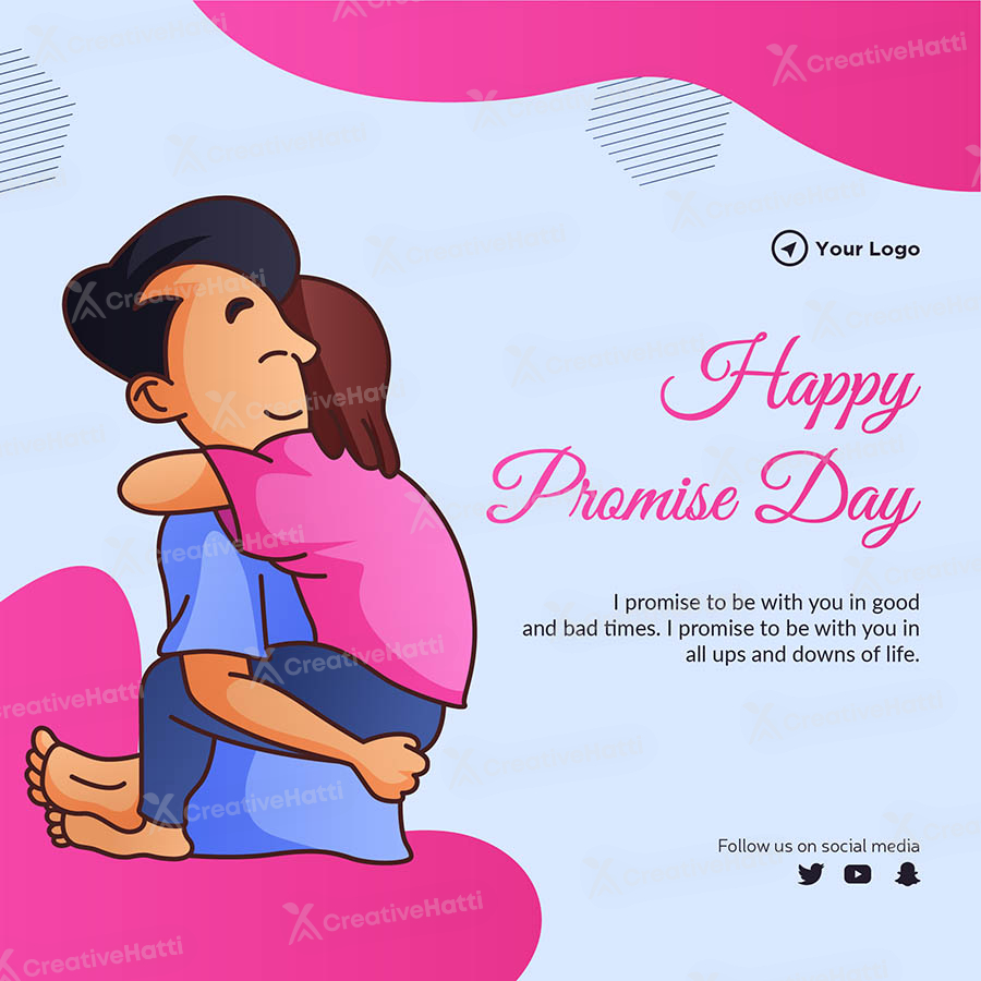 Template banner of happy promise day