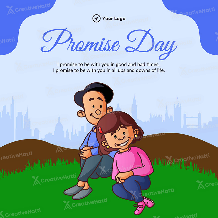 Template banner with happy promise day