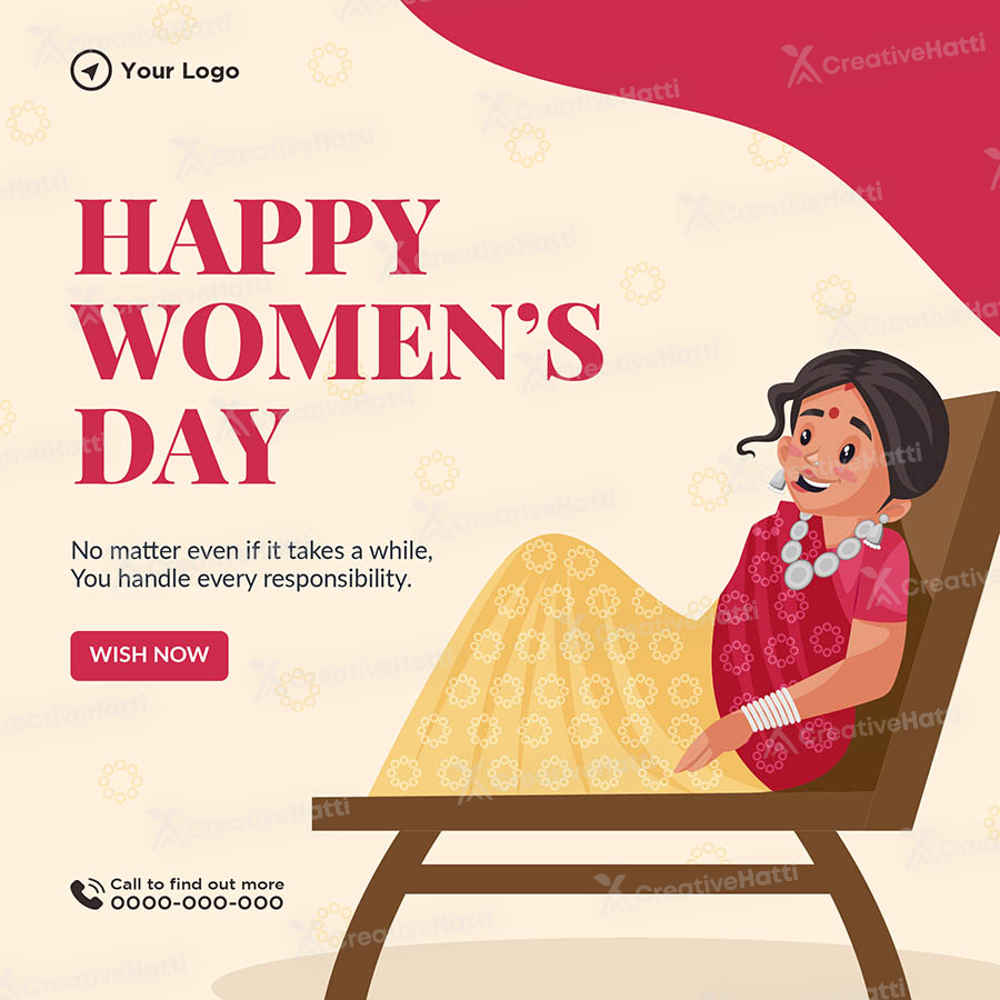Happy women's day on the banner template design