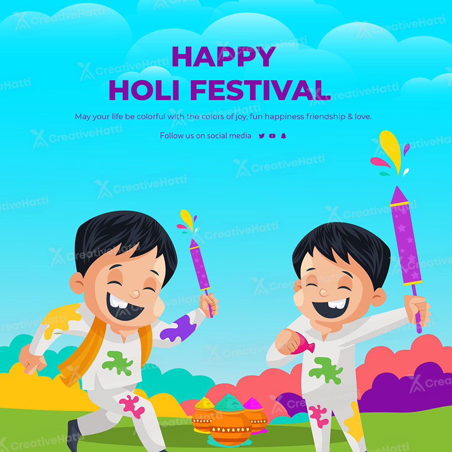 Template design for the happy holi festival event