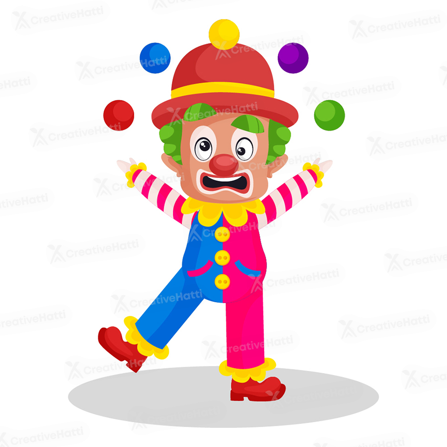 Clown Circus Joker on a White Background Stock Illustration   Illustration of artwork circus 51445852