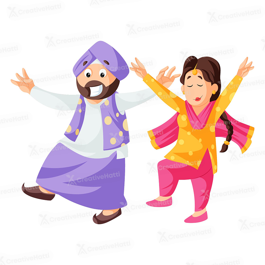 Punjabi couple is dancing Punjabi couple is dancing