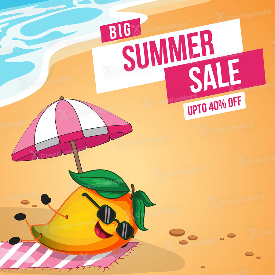 Banner template of big summer sale off