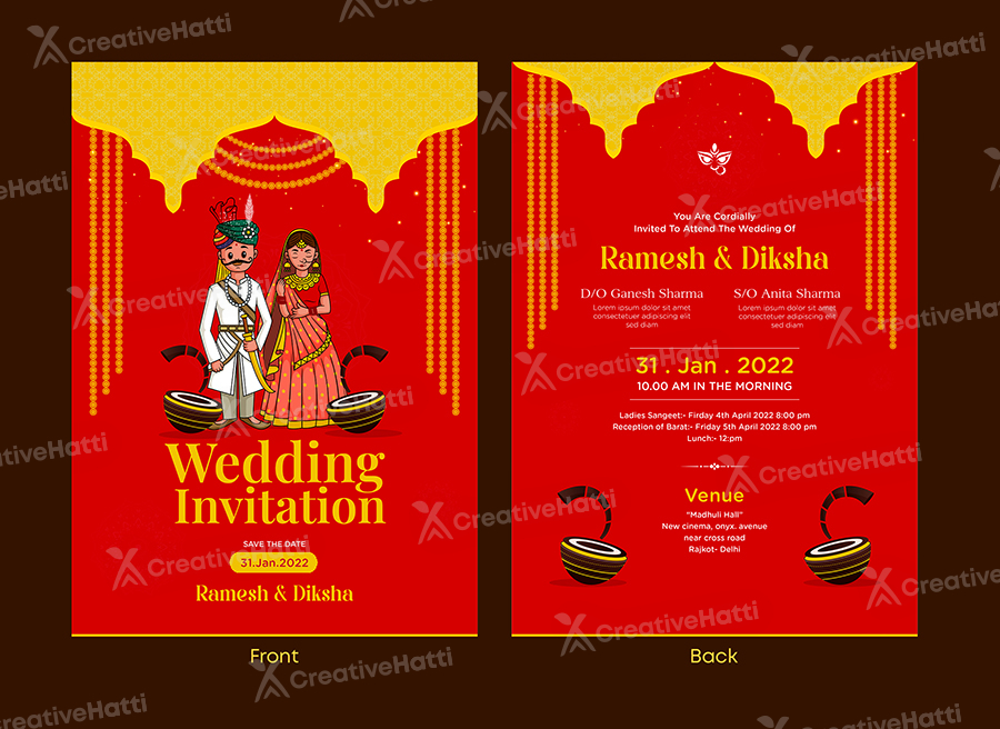 Indian wedding sales card template