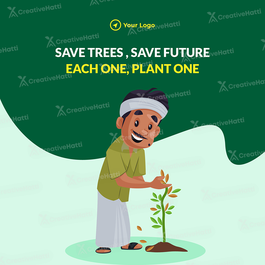 Banner template of save tree save future