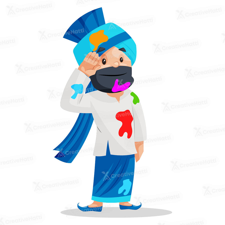 Punjabi man is doing the salute Punjabi man is doing the salute