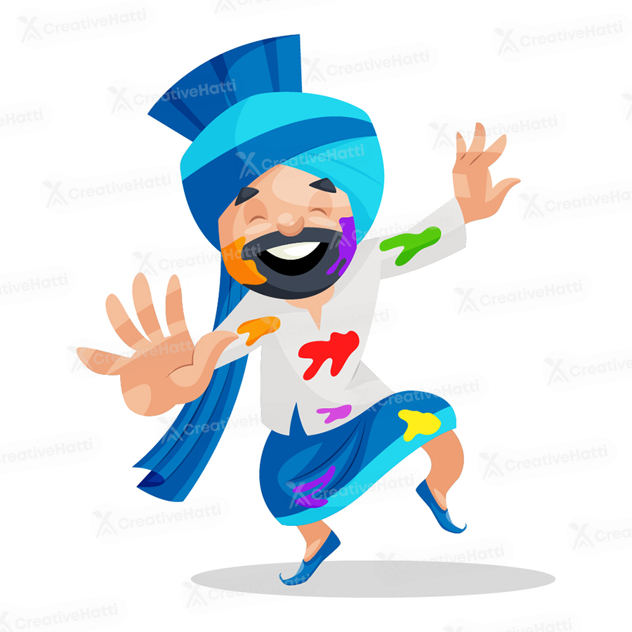 Punjabi man is happy and dancing Punjabi man is happy and dancing