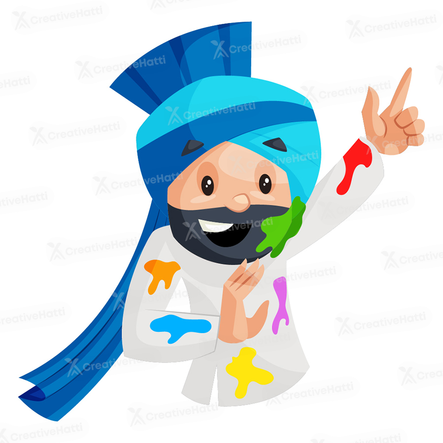 Punjabi man is in a dancing pose Punjabi man is in a dancing pose