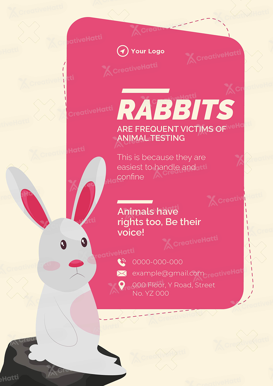 Flyer template for stop animal testing of rabbits Flyer template for stop animal testing of rabbits