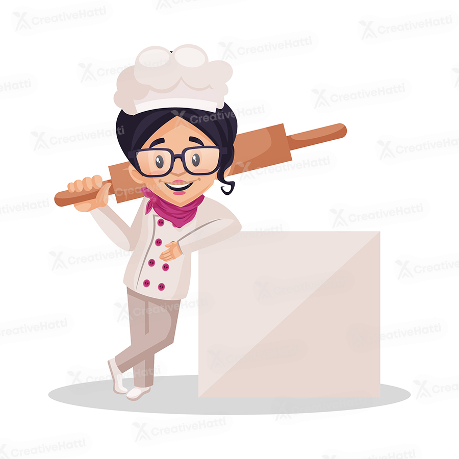 cartoon girl chef