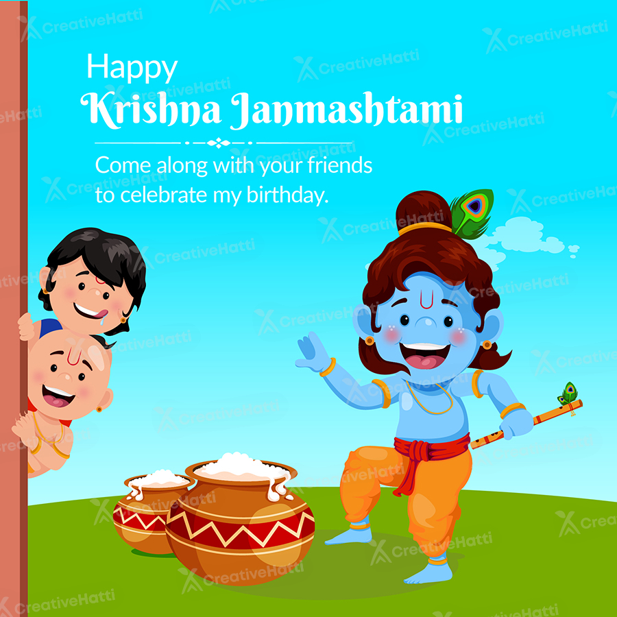 Banner template for happy krishna janmashtami wishes Banner template for happy krishna janmashtami wishes