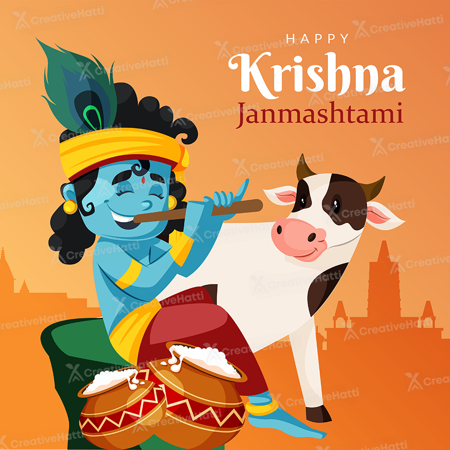 Banner template of the krishna janmashtami event Banner template of the krishna janmashtami event