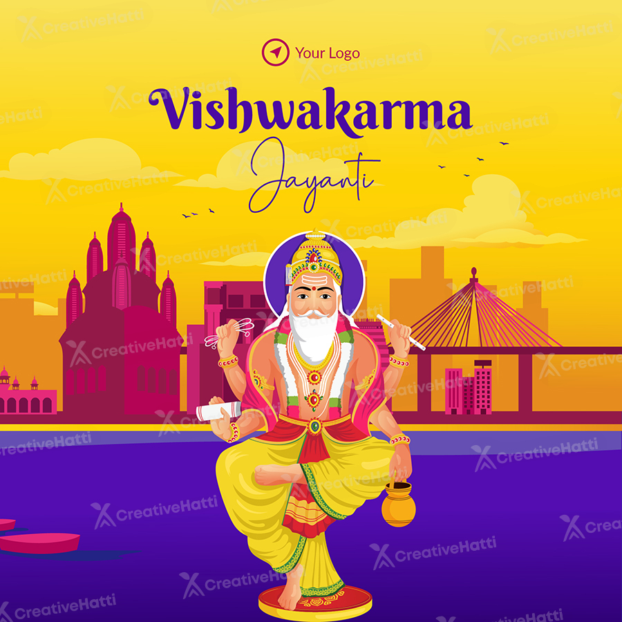 Template banner for a vishwakarma jayanti