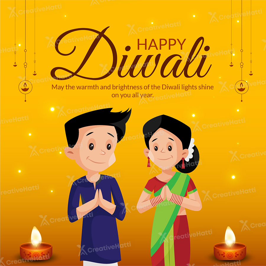 Banner for a happy diwali festival template Banner for a happy diwali festival template