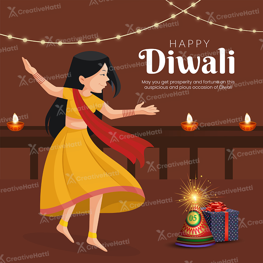 Banner of the happy diwali template