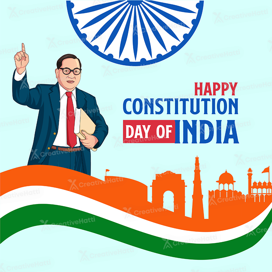 Banner template of the happy constitution day of india