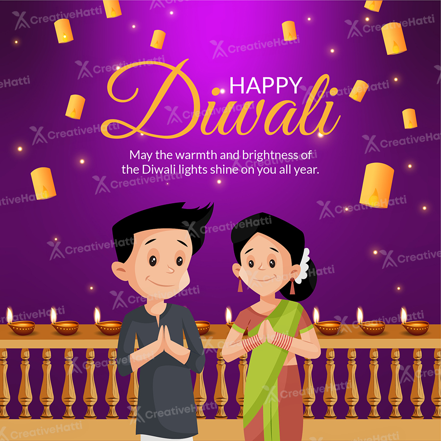 Banner with happy diwali festival on the template Banner with happy diwali festival on the template