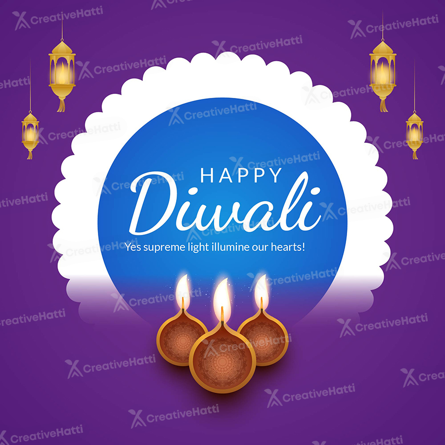 Happy diwali banner template