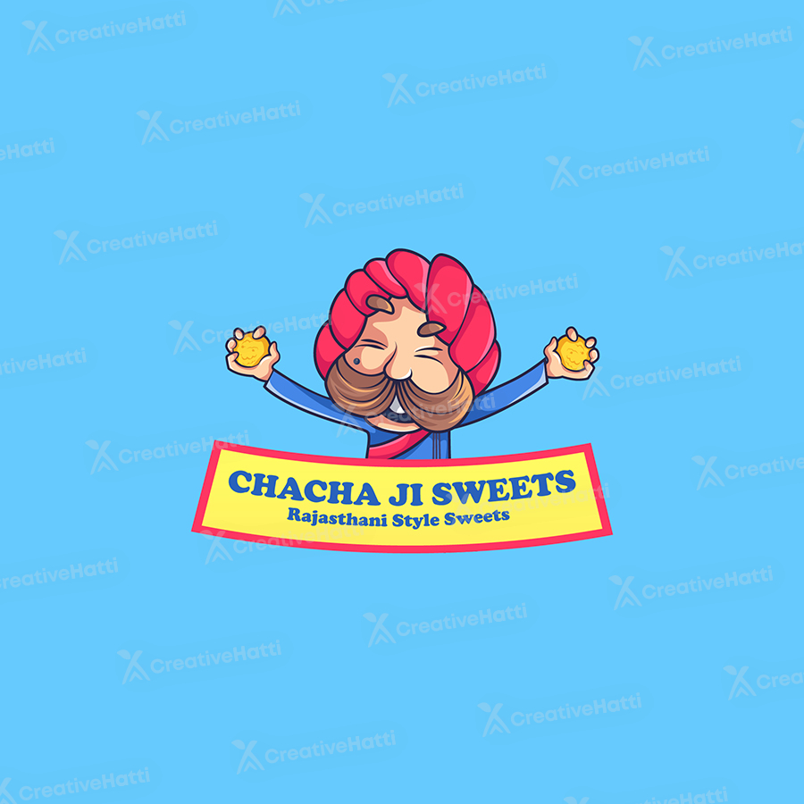 Chacha ji sweets vector mascot logo template Chacha ji sweets vector mascot logo template