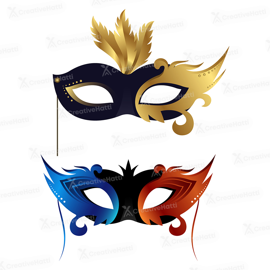 Colourful carnival masks vector illustration