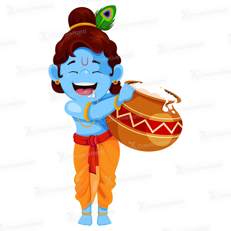 Lord krishna is holding butter pot in hands Lord krishna is holding butter pot in hands