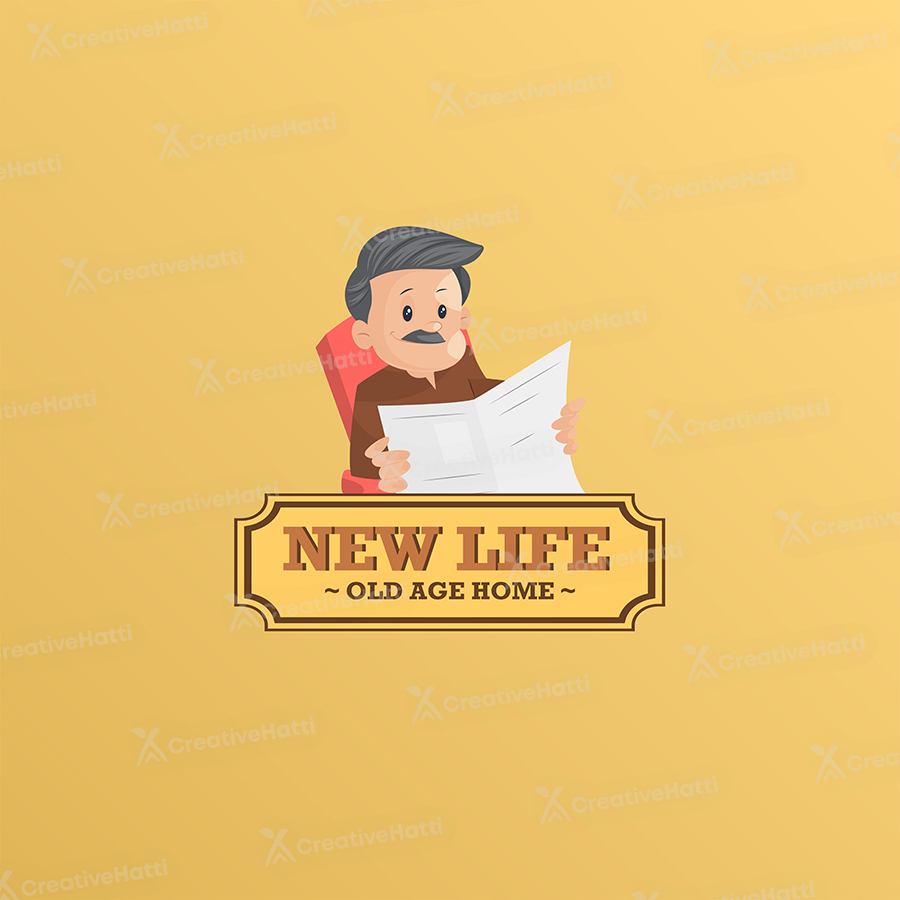 New life old age home vector mascot logo template