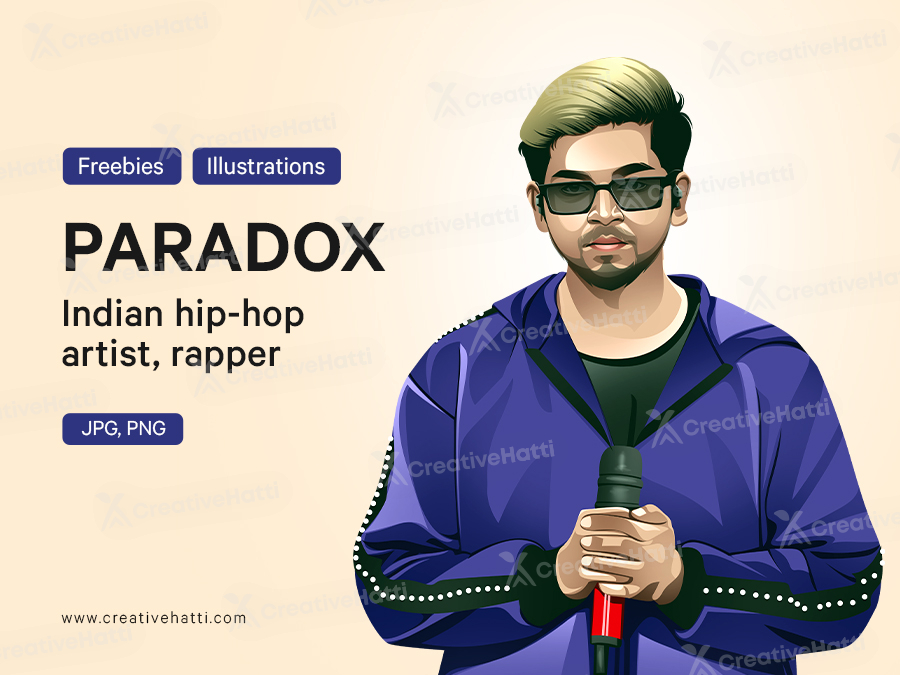 Paradox Indian Rapper Vector Portrait Illustration
