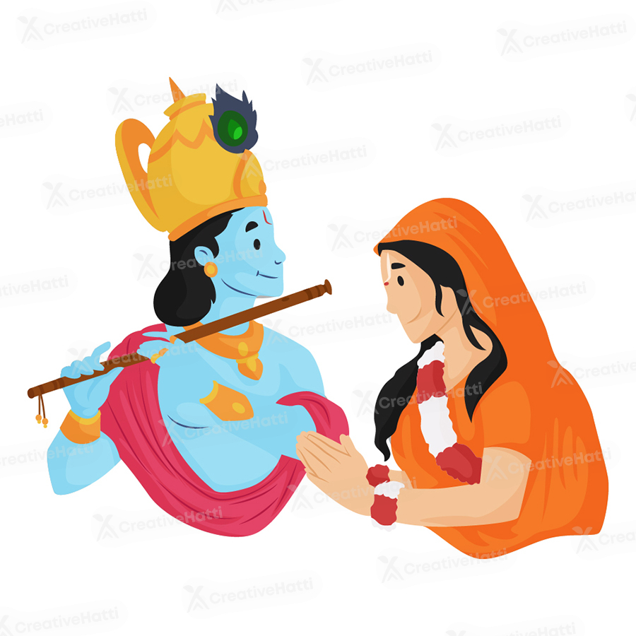 Meerabai is praying to lord krishna