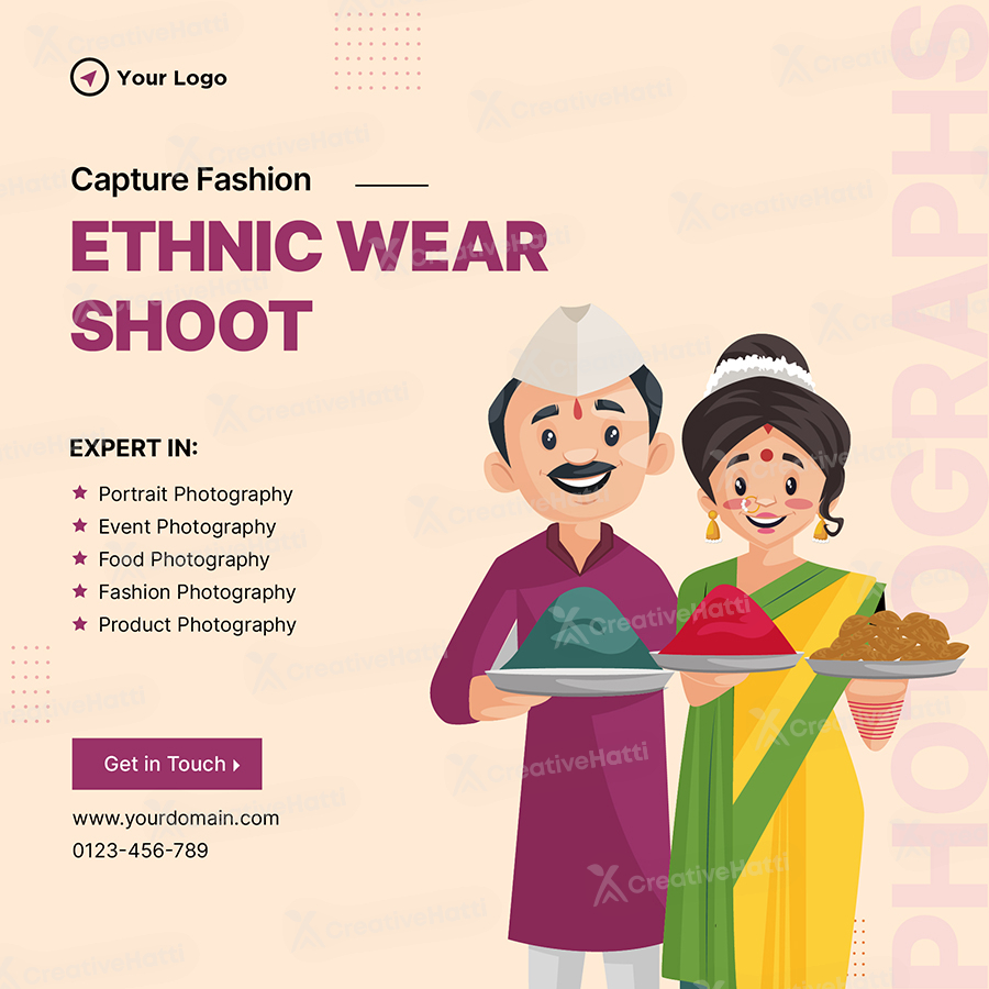 Photography for ethnic wear banner template