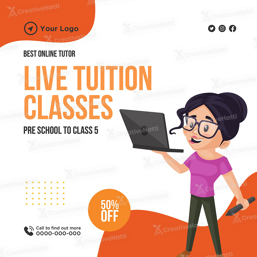 Online tuition classes banner template poster Online tuition classes banner template poster