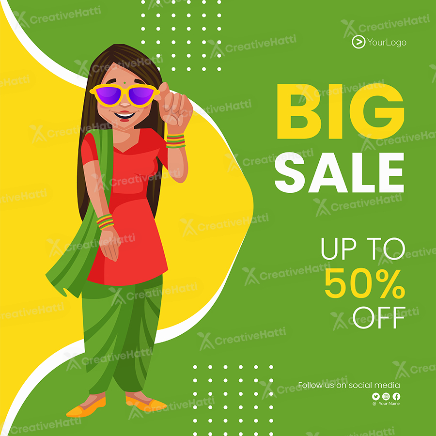 Fashion big sale offer banner template post